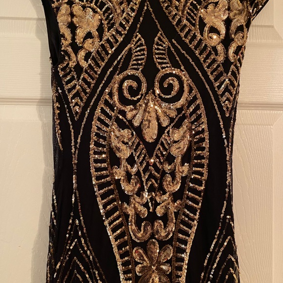 Black and Gold Sequin Dress - Picture 3 of 3